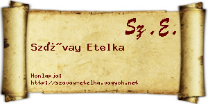 Szávay Etelka névjegykártya