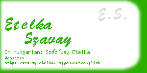 etelka szavay business card